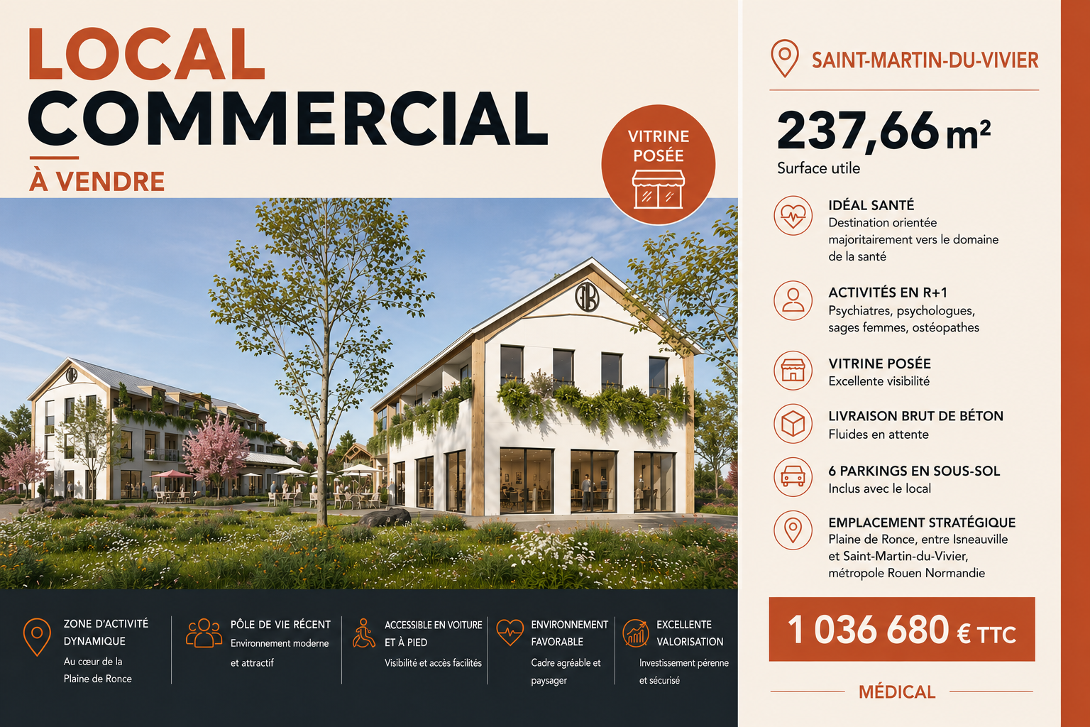 VENTE LOCAL COMMERCIAL SAINT-MARTIN-DU-VIVIER (76)